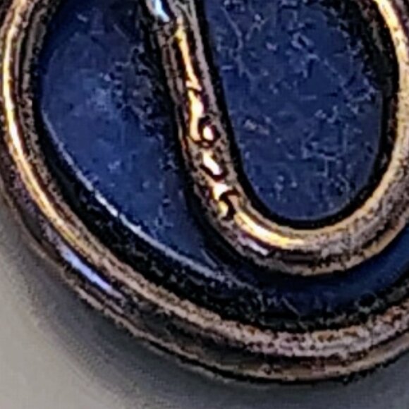 Vintage 925 Sterling Silver Wrapped Blue Cat Eye Stone Stud Pierced Earrings - Picture 6 of 6